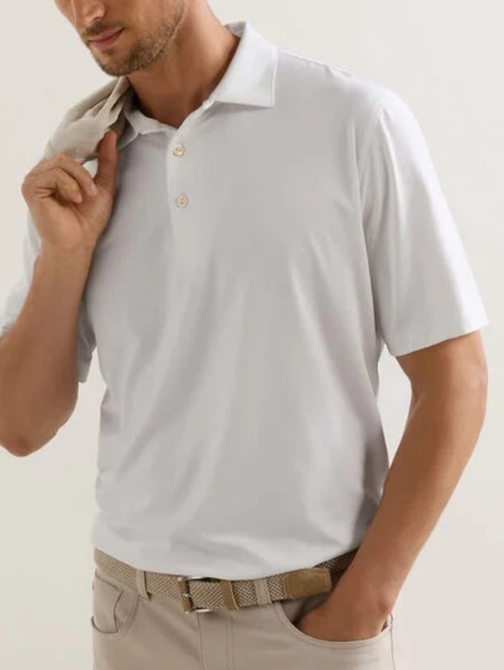 Peter Millar Summer Comfort White Performance Golf Polo XL